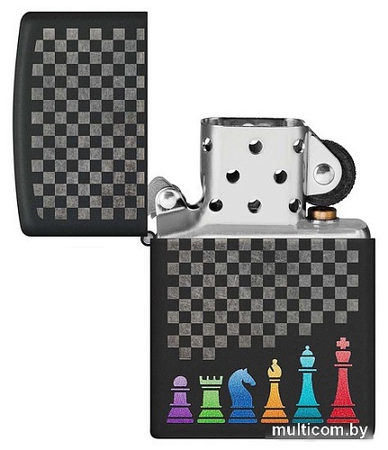 Зажигалка Zippo Chess Pieces Black Matte 48662