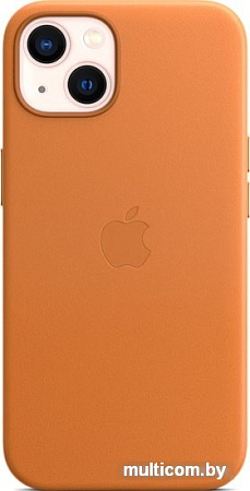Чехол для телефона Apple MagSafe Leather Case для iPhone 13 (золотистая охра)