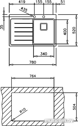 Кухонная мойка TEKA Zenit R15 1B 1D RHD 78 (правая)
