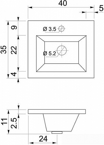 Умывальник Aquanet Нота 40x35 204094