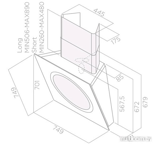 Кухонная вытяжка Elica OM AIR BL/F/75
