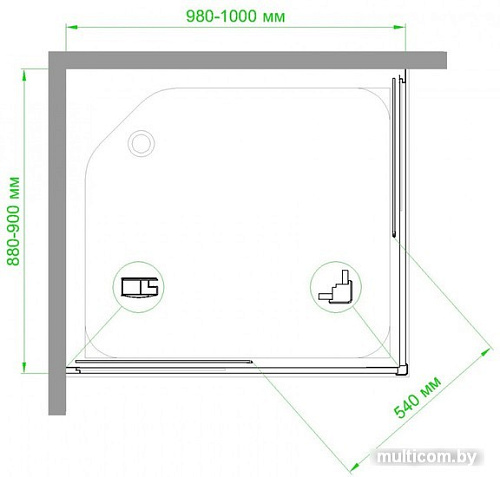 Душевой уголок Royal Bath RB9100HPD-T-CH 100x90