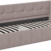 Кровать-тахта Трия Грей c мягкой обивкой с ПМ 80x200 (велюр Galaxy серо-бежевый)