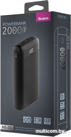 Портативное зарядное устройство Olmio NS-20 20000mAh (черный)