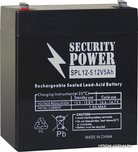 Аккумулятор для ИБП Security Power SPL 12-5 F2 (12В/5 А·ч)