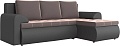 Угловой диван Stolline Ванкувер 07 правый (экокожа черная/велюр коричневый)