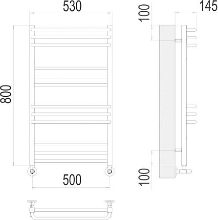 Полотенцесушитель TERMINUS Соренто П12 500х800 нп 500