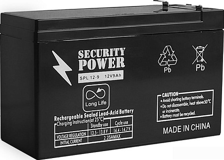 Аккумулятор для ИБП Security Power SPL 12-9 F2 (12В/9 А·ч)