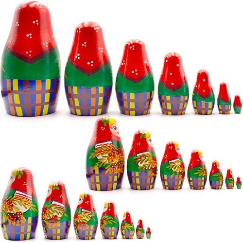 Развивающая игра Брестская Матрешка С русскими мотивами и ветвями рябины (набор 7 шт)