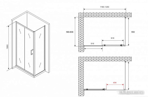 Душевой уголок Abber Schwarzer Diamant AG301205-S605