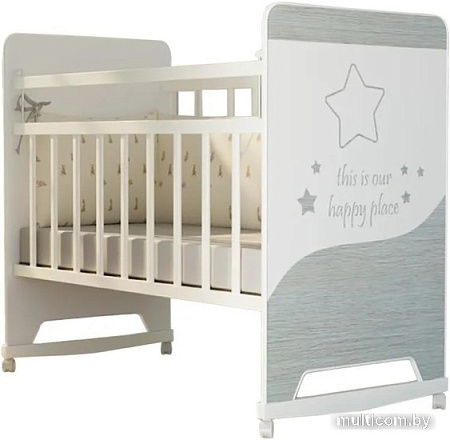 Классическая детская кроватка VDK Cosmic колесо-качалка (белый)