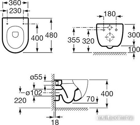 Унитаз Roca Meridian-N Compacto (346248000) без крышки