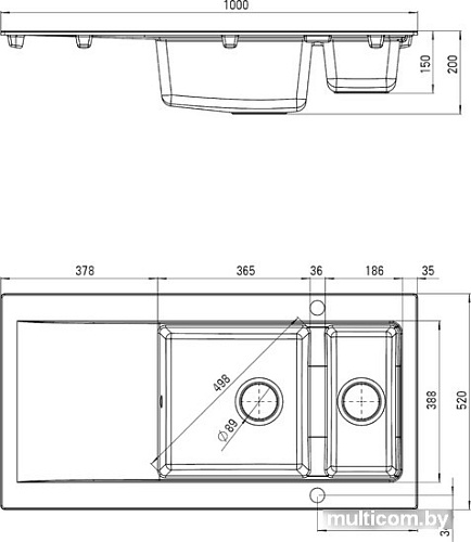 Кухонная мойка Deante Modern ZQM S513 (серый металлик)