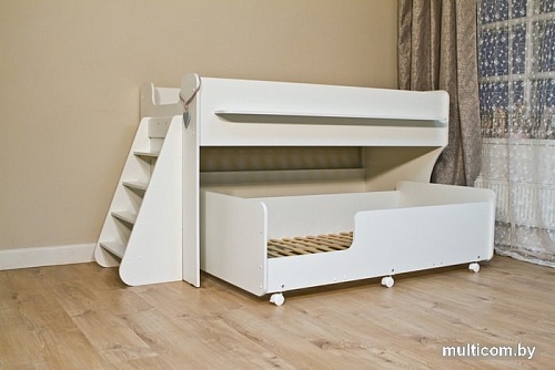 Двухъярусная кровать Красная звезда Р444 Капризун 7 160/180x80 (белый)