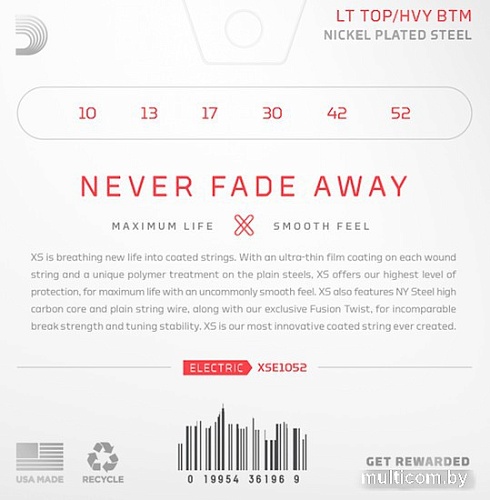 Струны для гитары D'Addario XSE1052