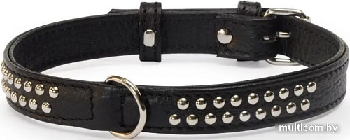 Ошейник Camon DA084/E (кожаный с заклепками черный)