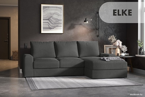 Угловой диван Mio Tesoro Elke Optima Правый (Velutto 32/темно-серый)