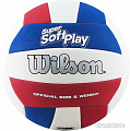Мяч Wilson Super Soft Play Volleyball (5 размер, красный/белый/синий)