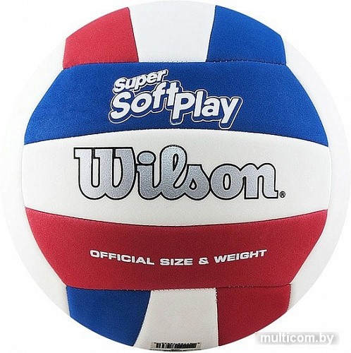 Мяч Wilson Super Soft Play Volleyball (5 размер, красный/белый/синий)