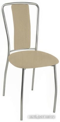 Стул Гальваник Лилия-М (эмаль серебристый/кожзам BB 2 бенгал бежевый)