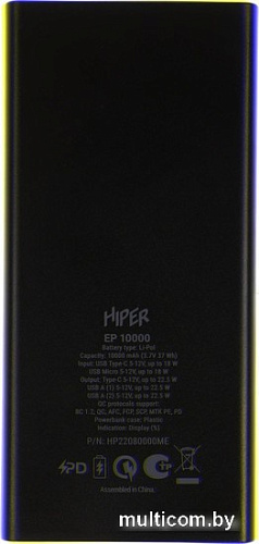 Внешний аккумулятор Hiper EP 10000mAh (черный)