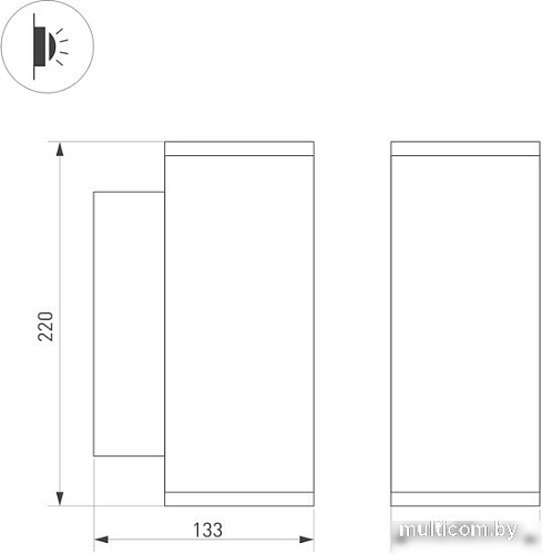 Уличный настенный светильник Arlight LGD-FORMA-WALL-TWIN-R90-2x12W Day4000 037251