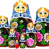 Развивающая игра Брестская Матрешка C георгинами и ромашками (набор 7 шт)