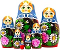 Развивающая игра Брестская Матрешка C георгинами и ромашками (набор 7 шт)