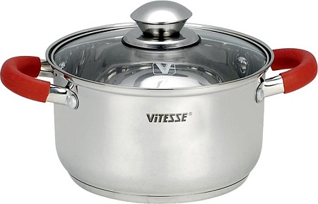 Набор кастрюль Vitesse VS-9017 (красные ручки)