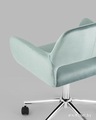 Офисное кресло Stool Group Ross chrome velvet Olive 61 (велюр серо-зеленый)