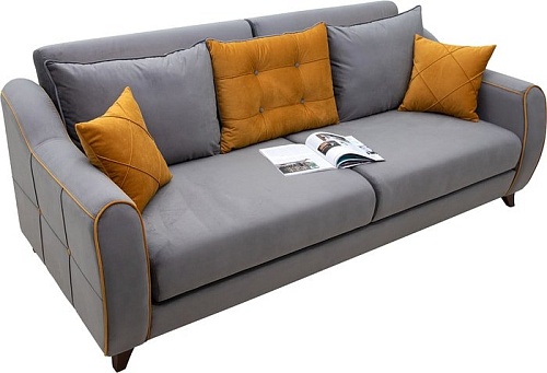 Диван Нижегородмебель Френсис ТД 259 (амиго кварцевый серый/амиго золотистый желтый)