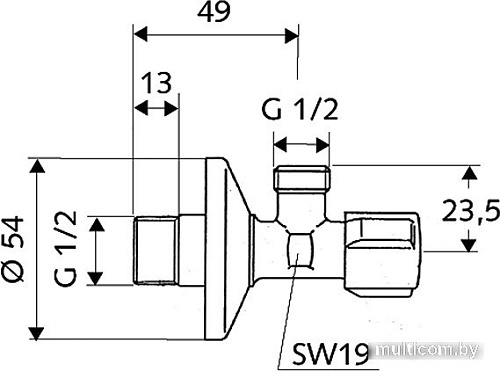 Запорная арматура Schell Вентиль горизонтальный для смесителя 1/2&quot;x1/2&quot; 05 217 06 99