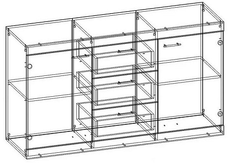 Комод Памир Соната КС-1500 (дуб сонома-белый глянец)