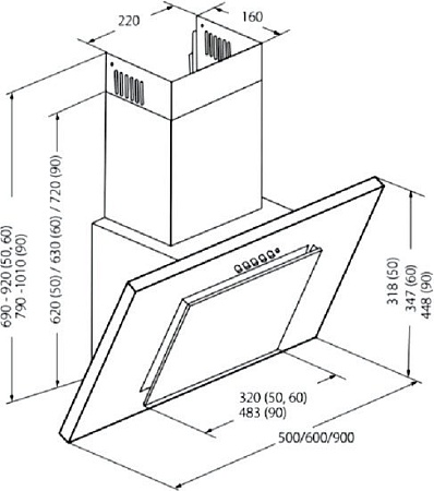 Кухонная вытяжка Akpo Nero line eco 90 WK-4 (белый)