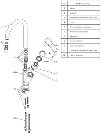 Смеситель Wasserkraft Ammer 3707