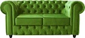 Диван Brioli Честерфилд двухместный (микровелюр, В26 зеленый)