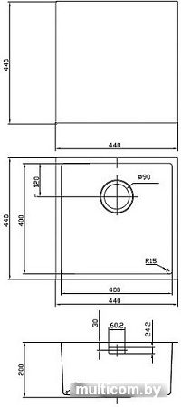 Кухонная мойка IDDIS Edifice EDI44S0i77