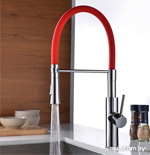 Смеситель Ledeme L4097-1 (хром/красный)