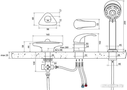 Смеситель Ravak Rosa-RS 025.00 [X07P003]