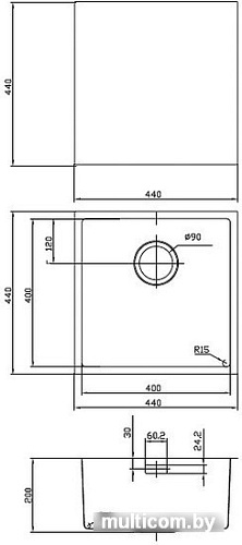 Кухонная мойка IDDIS Edifice EDI44S0i77