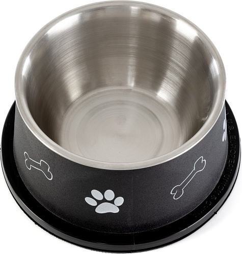 Миска ZooZooZoo Лапки и косточки SWT-6017-500/black (черный)