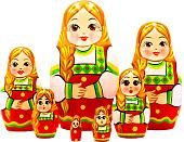 Развивающая игра Брестская Матрешка Девушка в восточном славянском традиционном костюме (набор 7 шт)