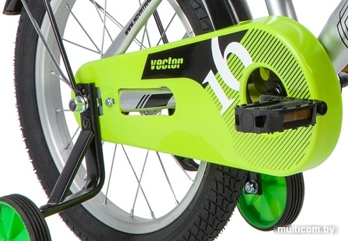 Детский велосипед Novatrack Vector 16 2020 163VECTOR.SL20 (серебристый/салатовый)