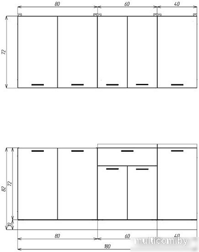 Готовая кухня ЭлиГард Lion 1.8 (ледяное дерево/дымчатый алмаз/королевский опал)