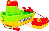 Игрушечный транспорт Полесье Набор №402, буксир Лагуна кор. №4 41227 (зеленый/красный/желтый)