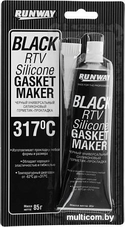 Runway Силиконовый герметик для ремонта автомобиля 85г (черный) RW8501