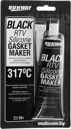 Runway Силиконовый герметик для ремонта автомобиля 85г (черный) RW8501