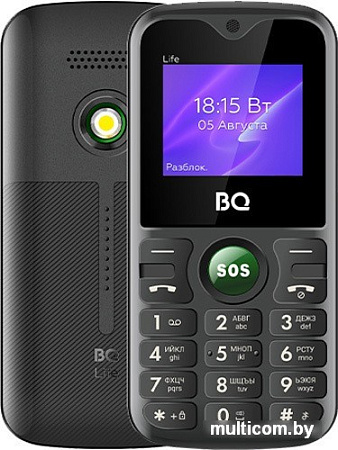 Кнопочный телефон BQ-Mobile BQ-1853 Life (черный/зеленый)