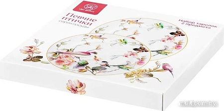 Набор десертных тарелок Elan Gallery Певчие птички 730776