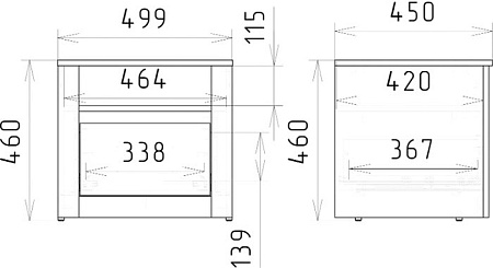 Тумба Рэйгрупп Bromo ТК-09 1Y 50x46x45 ТК-09 VL (дуб веллингтон)